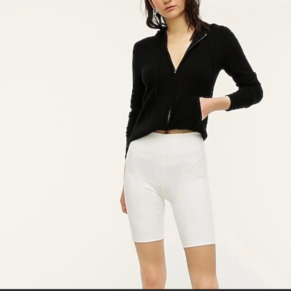 NWT- Jcrew High Rise biker short- made with Supplex and Lycra sport. White.